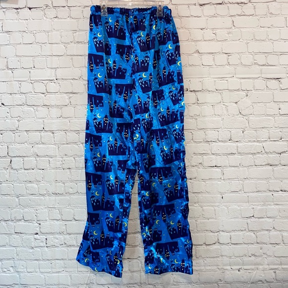 🎓 Miss Fifi Two Piece Silky Navy Set Robe & Bottoms - Picture 6 of 9